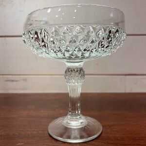 Vintage Indian Glass Company Diamond Pointed Candy Dish. Set of 4 RARE